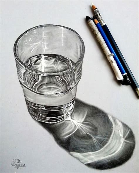 drawing a glass of water: | Dibujo de naturaleza muerta, Dibujo de observación, Dibujos ...