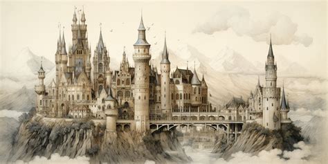 Explore Intricate Castles in the Middle Ages Drawings