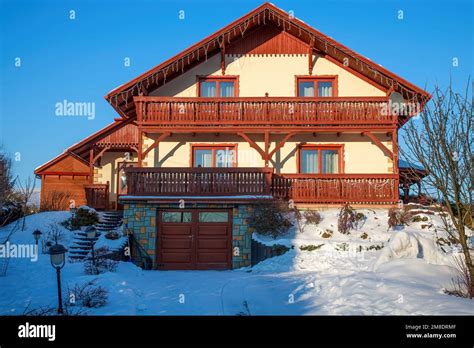 Snow landscape for winter vacation in Europe Stock Photo - Alamy