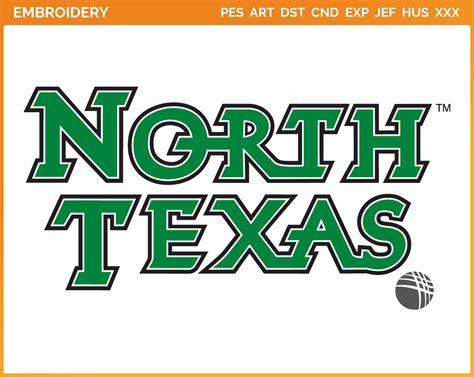 North Texas Mean Green - College Sports Embroidery Logo in 4 sizes ...