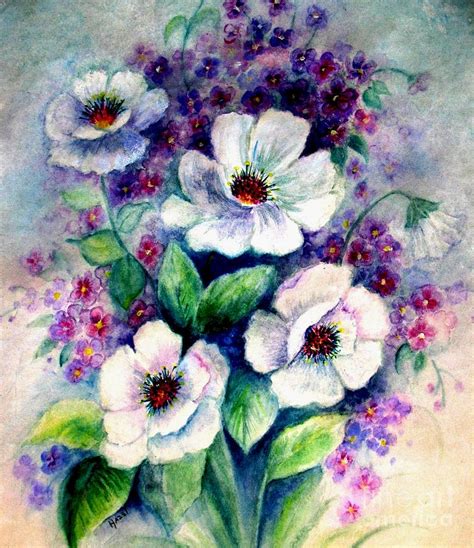 Forget-me-knots Painting by Hazel Holland