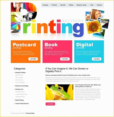 Printing Website Template Free Of Print Shop Website Template ...