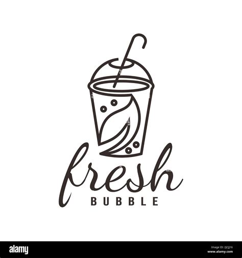 Fresh Milk Bubble Tea Logo illustration design Healthy Drink Pearl ...