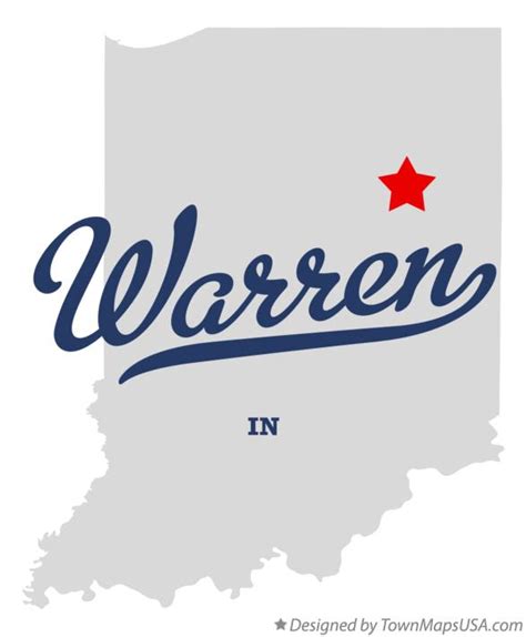 Map of Warren, Huntington County, IN, Indiana