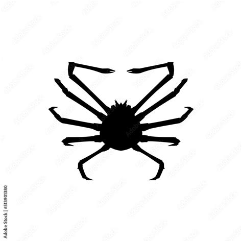 Japanese Spider Crab Silhouette Vector. Best Japanese Spider Crab ...