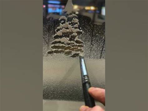 Creating trees with snow spray #art #snowart #christmas #sprayart - YouTube