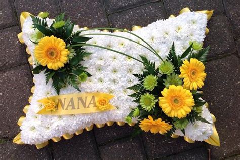 Based funeral flower pillow | Funeral flower arrangements, Funeral ...