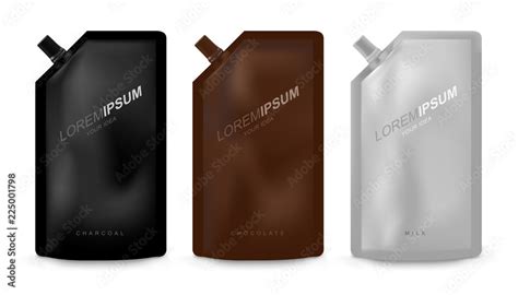 Packaging collection, blank plastic pouch template for your product design. Stock Vector | Adobe ...