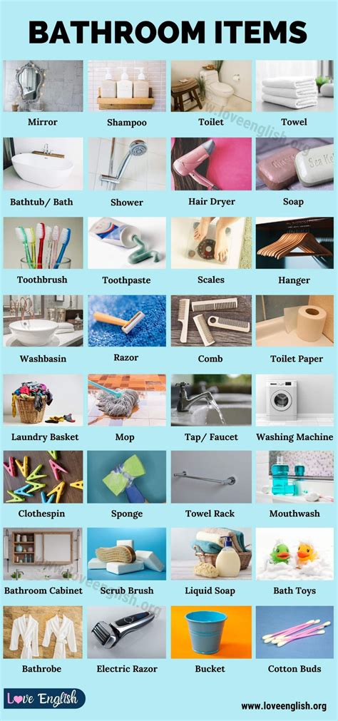 Bathroom accessories useful list of 30 bathroom items in your house – Artofit