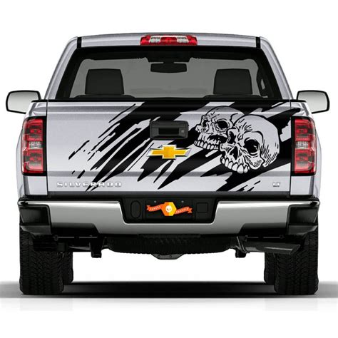 Tailgate Skull Distressed Grunge Design Hood Door Car Bed Pickup ...