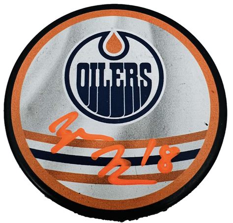 Zach Hyman Autographed Signed Edmonton Oilers Reverse Retro Logo Puck ...