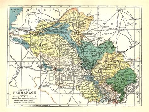 1905 Antique Map of County Fermanagh Ireland