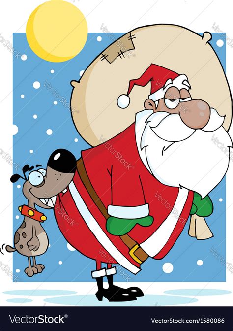 Santa delivering presents cartoon Royalty Free Vector Image