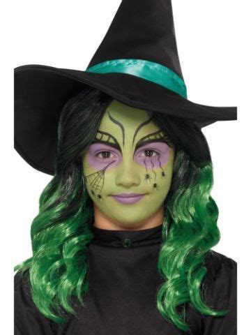 Como hacer unas pintacaritas de bruja para niñas | Maquillaje halloween niña bruja, Maquillaje ...