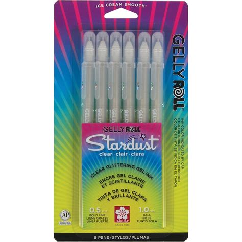 Sakura Gelly Roll Stardust Gel Pens, Sparkling Clear Glitter, 6 Pk ...