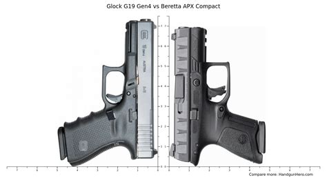 Glock G19 Gen4 vs Beretta APX Compact size comparison | Handgun Hero