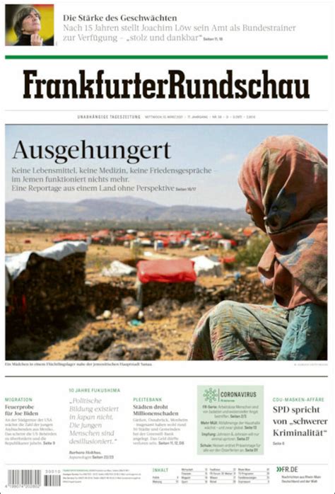 Newspaper Frankfurter Rundschau (Germany). Newspapers in Germany. Today ...