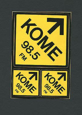 Classic 1970's/80's KOME Radio Station Window/Bumper Sticker Decals ...