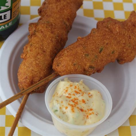 Kicked Up Corn Dogs With Spicy Green Onion Dipping Sauce | Emerils.com