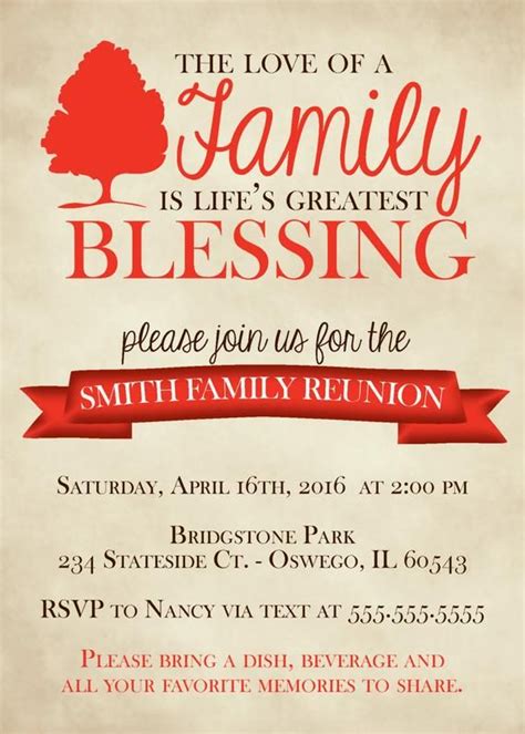 Printable Family Reunion Invitations - Printable Templates