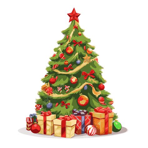 Free Animated Christmas Vector, Sticker Clipart Cartoon Christmas Tree With Gifts And Presents ...