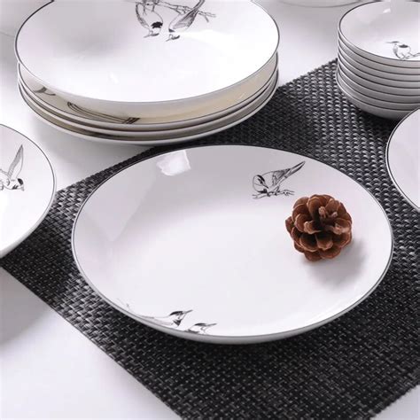 Bone China dish deep plate shallow dish creative European style steak ...