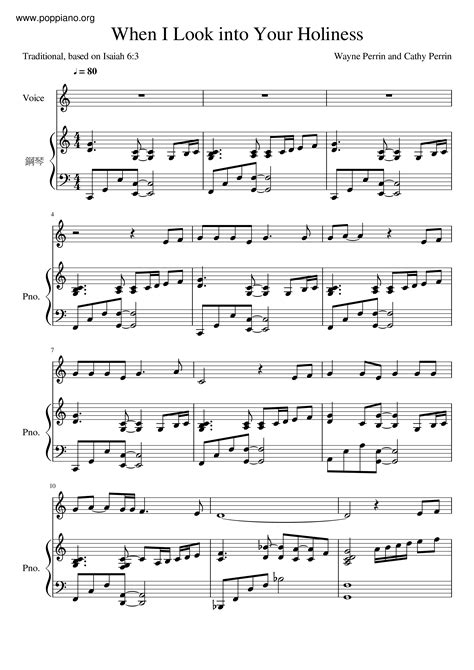 Hymn-When I Look Into Your Holiness Sheet Music pdf, - Free Score ...