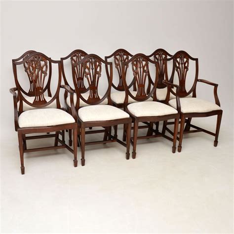 Set of 8 Antique Georgian Style Mahogany Dining Chairs - Marylebone Antiques