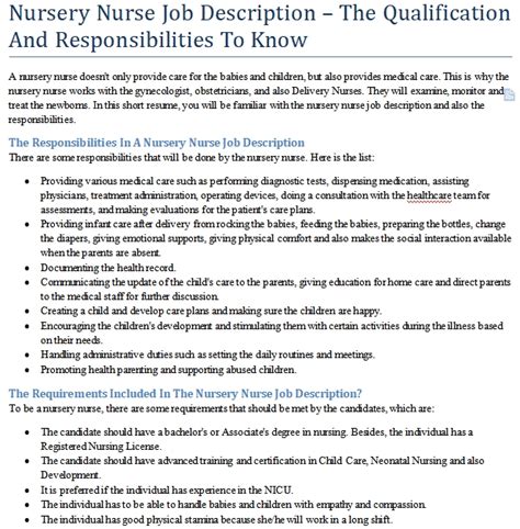 Nursery Nurse Job Description – The Qualification And Responsibilities To Know | shop fresh