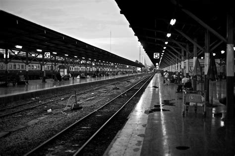 Train Station in Black and White