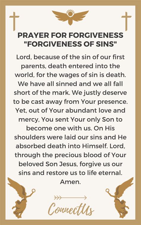 25 Strong Prayers for Forgiveness of Sins – ConnectUS