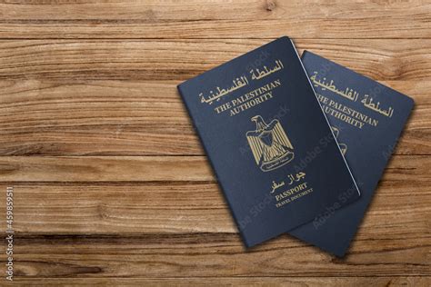 Palestine passport on wooden background, The Palestinian Authority ...