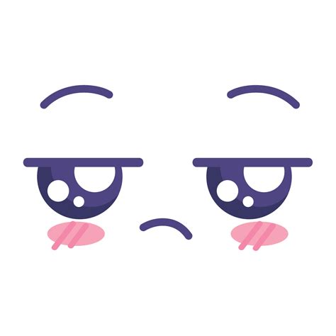 sad kawaii face 16763418 Vector Art at Vecteezy