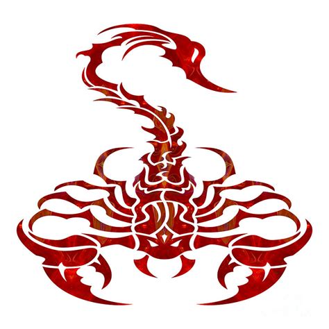 Red Scorpion Fantasy Designs Abstract Holiday Art By Omaste Witk Digital Art by Omaste Witkowski