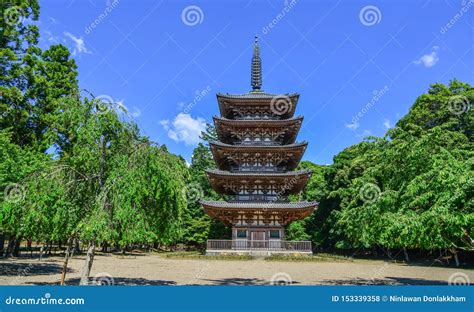 The Five-Storied Pagoda of Daigo-ji Temple Stock Photo - Image of ...