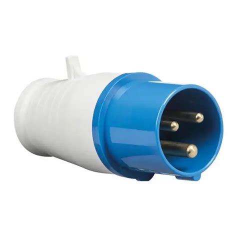 Blue Range 240V 16 AMP 3 Pin Industrial Site Plug & Sockets IP44 2P+E ...