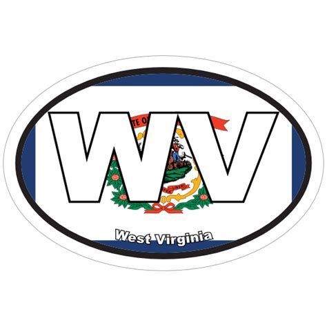 West Virginia Wv State Flag Oval Sticker