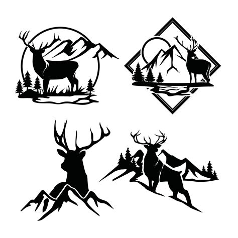 Deer mountain logo silhouette. Deer hunting logo. Hunting season, hunting shirt design 20865047 ...