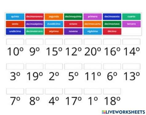 Los Numeros Ordinales Worksheet – NBKomputer