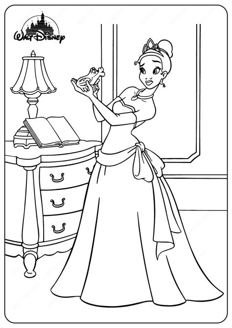 Coloring Pages | Printable Tiana and the Frog Coloring Pages