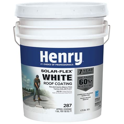 Henry 4.75 Gal. 287 Solar-Flex White Elastomeric Roof Coating (16-Piece)-HE287SF072 - The Home Depot