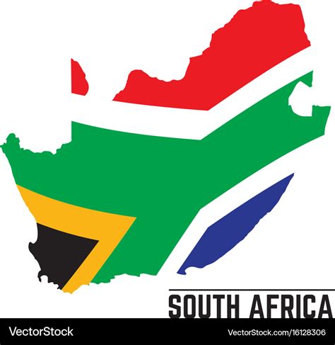 Flag and map of south africa Royalty Free Vector Image