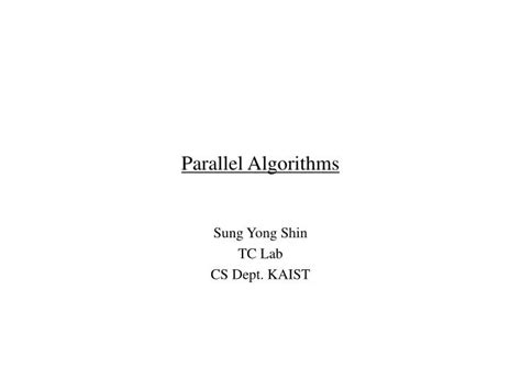 PPT - Parallel Algorithms PowerPoint Presentation, free download - ID ...