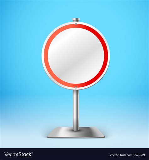 Blank metal round information board template Vector Image