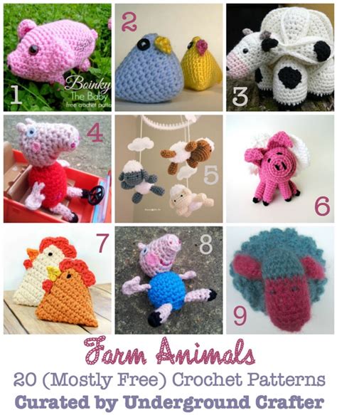 20 Crochet Patterns for Farm Animals - Underground Crafter