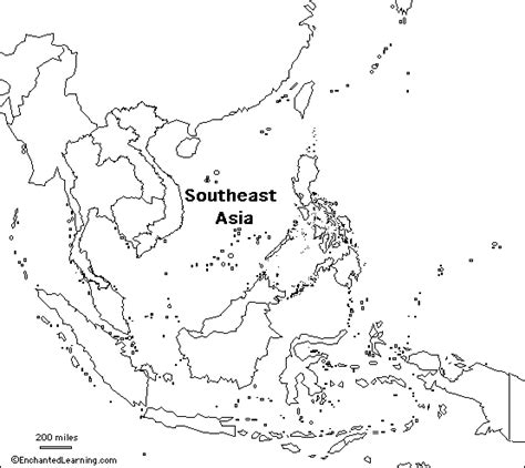 Outline Map Southeast Asia - EnchantedLearning.com