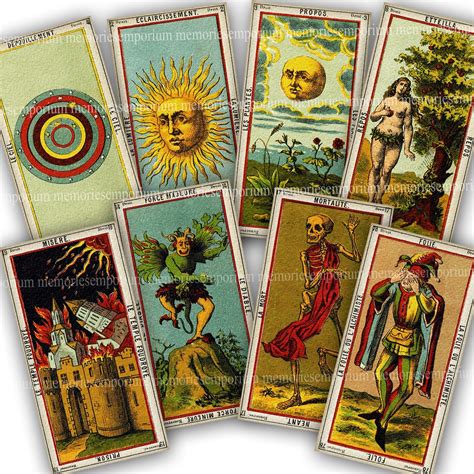 Printable Download Tarot Cards Psychic Reading Clairvoyant Antique ...