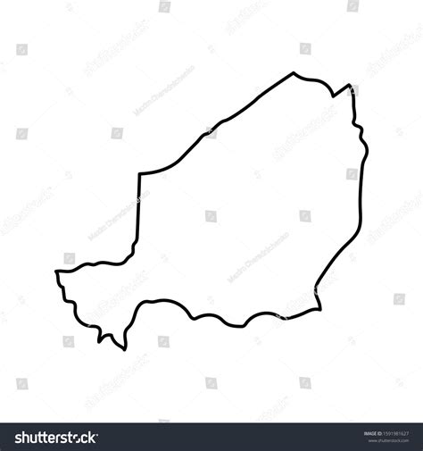 Niger Map Line Outline Country Africa Stock Vector (Royalty Free ...