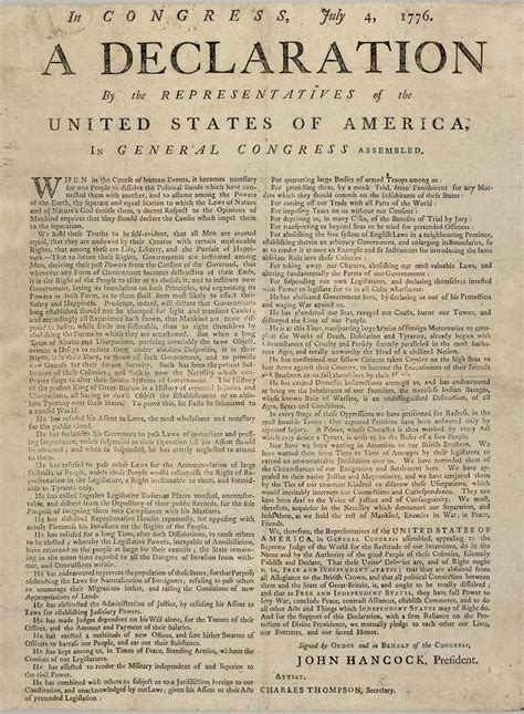 Declaration of Independence broadside 1776 Jamestown-Yorktown ...