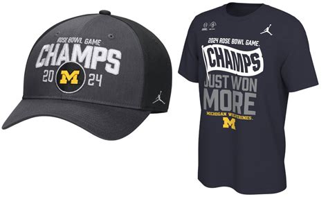 Michigan Rose Bowl gear, Michigan football Rose Bowl Champs hat, shirt